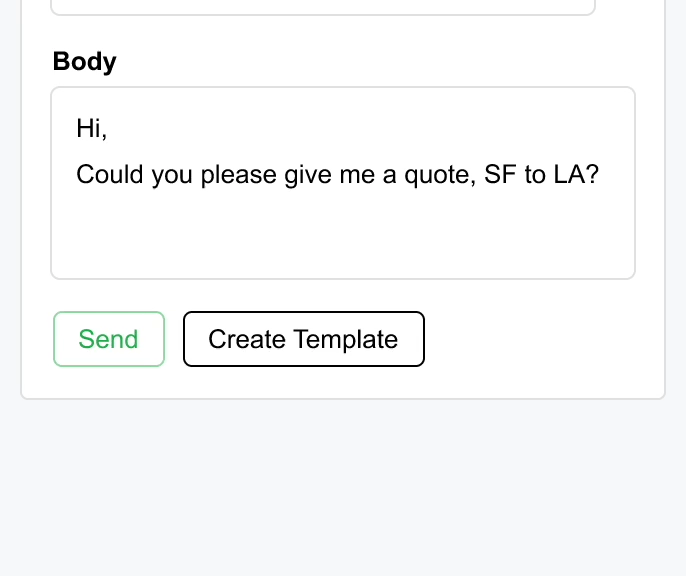 Template creation confirmation